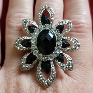 Black stone ring